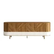 Clairvaux – TV Unit, Coffee Table & Side Table Set in Natural Wood