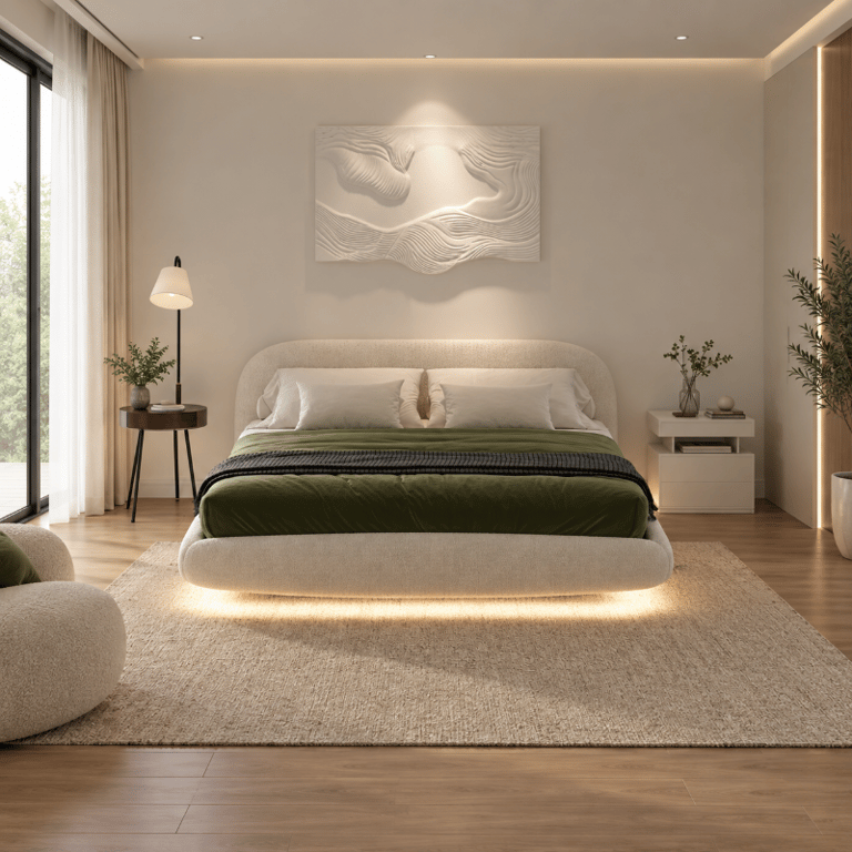 Picture of Serene Curve Upholstered Bed