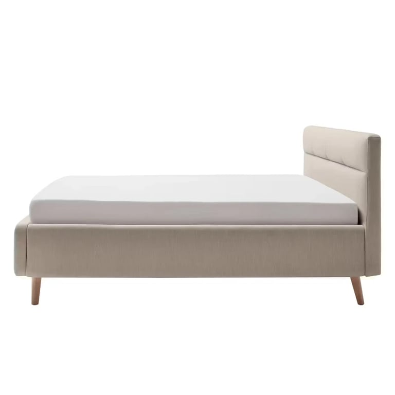 Picture of Lina Minimalist Natural Wood Fabric Bed
