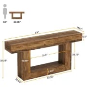 Picture of Eland Natural Wood Console Table – Rustic Shelving