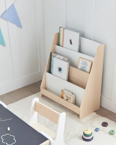 JoliNid Kids- Natural wood Bookshelf.