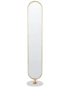 صورة .بيورتي مرآة أرضية- من الخشب الطبيعي بإطار معدني