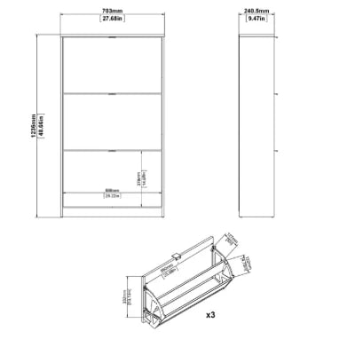 Dark Gray 18 Pairs Manufactured Wood Shoe Storage Cabinet