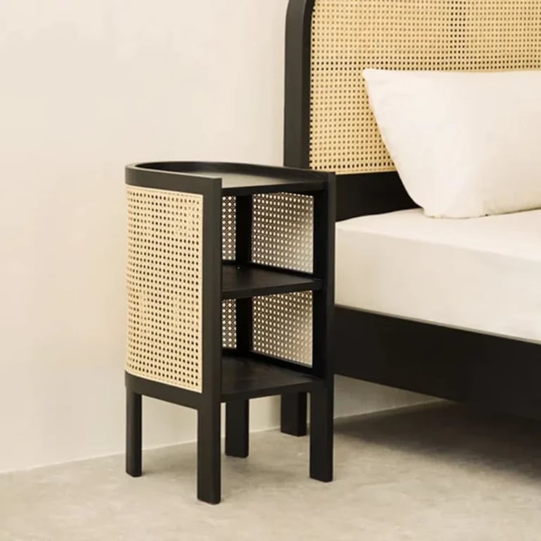 Picture of Klay Rattan Nightstand with natural wood