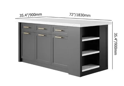 Grata Kitchen Island with Storage