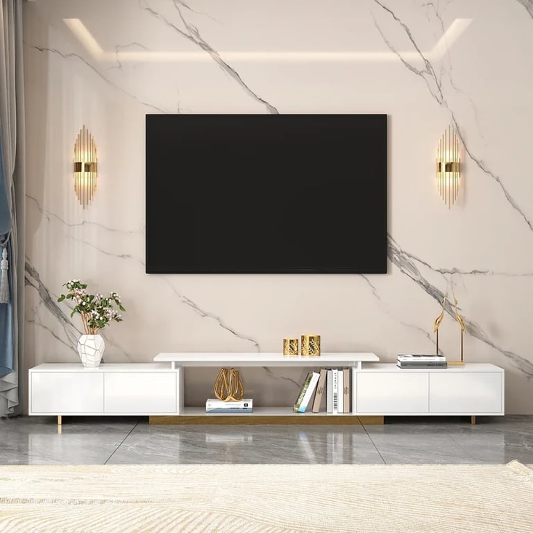 Ardena Living Ensemble – Natural Wood TV Unit & Table Set