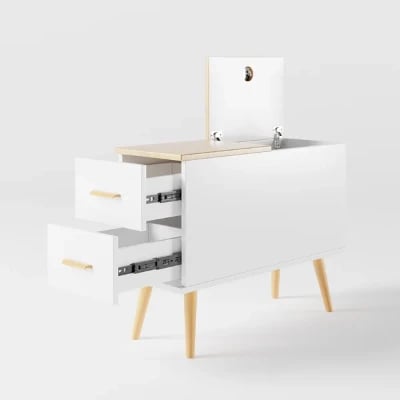 Picture of Monumo Natural Wood Side table  - 2 drawers