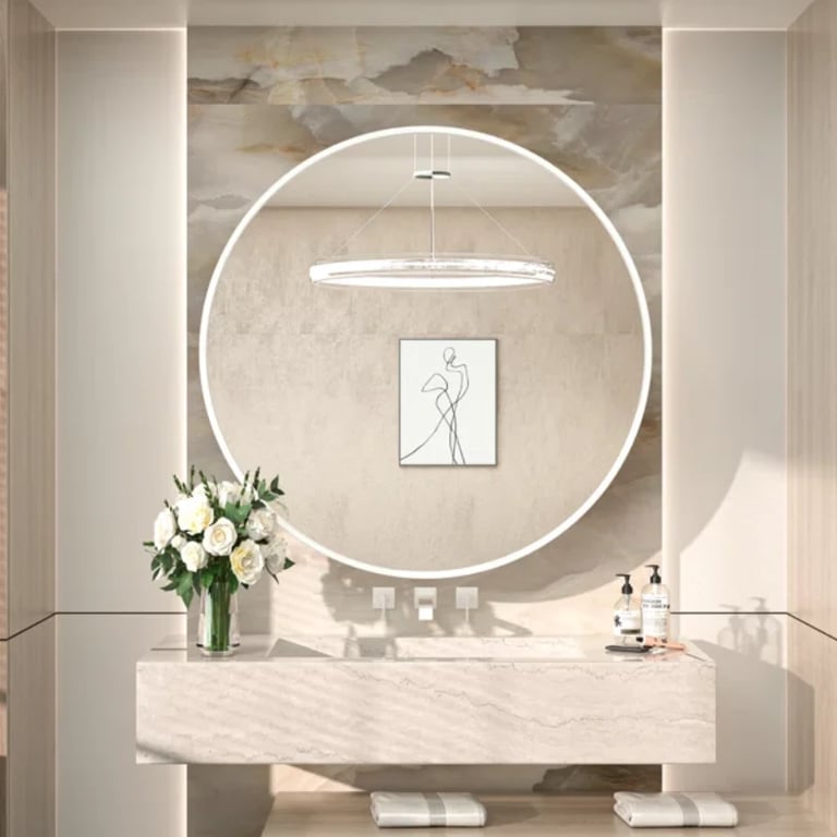 Picture of Streamlined round medicine cabinet Majiro