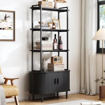 Versta – Elegant Black Storage & Display Bookcase