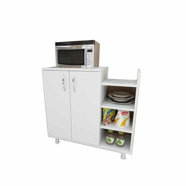 Picture of Nerlo Microwave Cabinet – Double Doors with Side Open Shelves