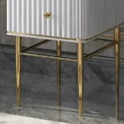 Vanity Dressing Table – Marble-Effect Top with Gold Legs
