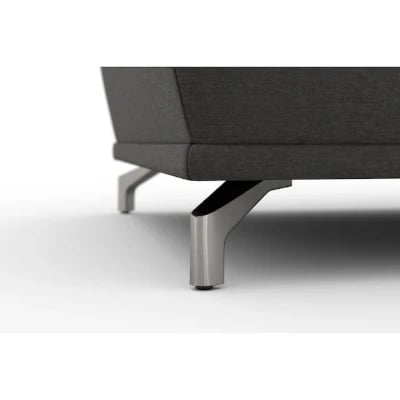 صورة بيكانو كنبة ركنية على شكل حرف  الـ – بقاعدة من الخشب الطبيعي