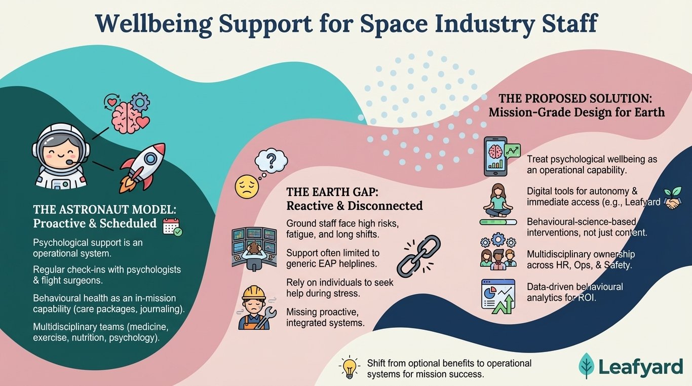 Wellbeing Support for Space Industry Staff illustration