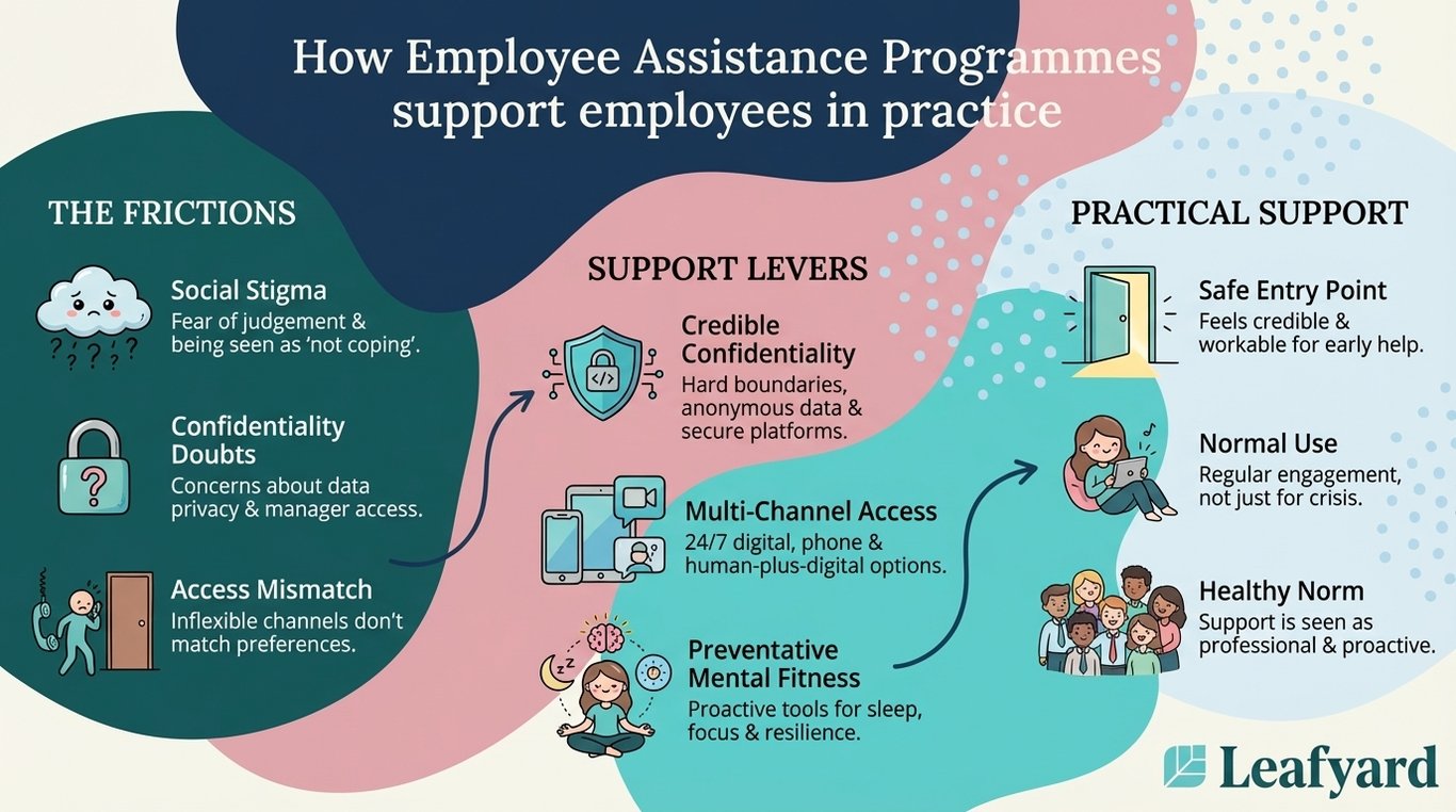 How Employee Assistance Programmes support employees in practice illustration