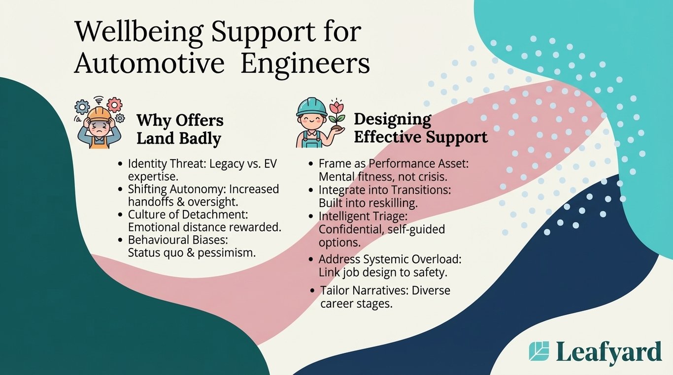 Wellbeing Support for Automotive Engineers illustration