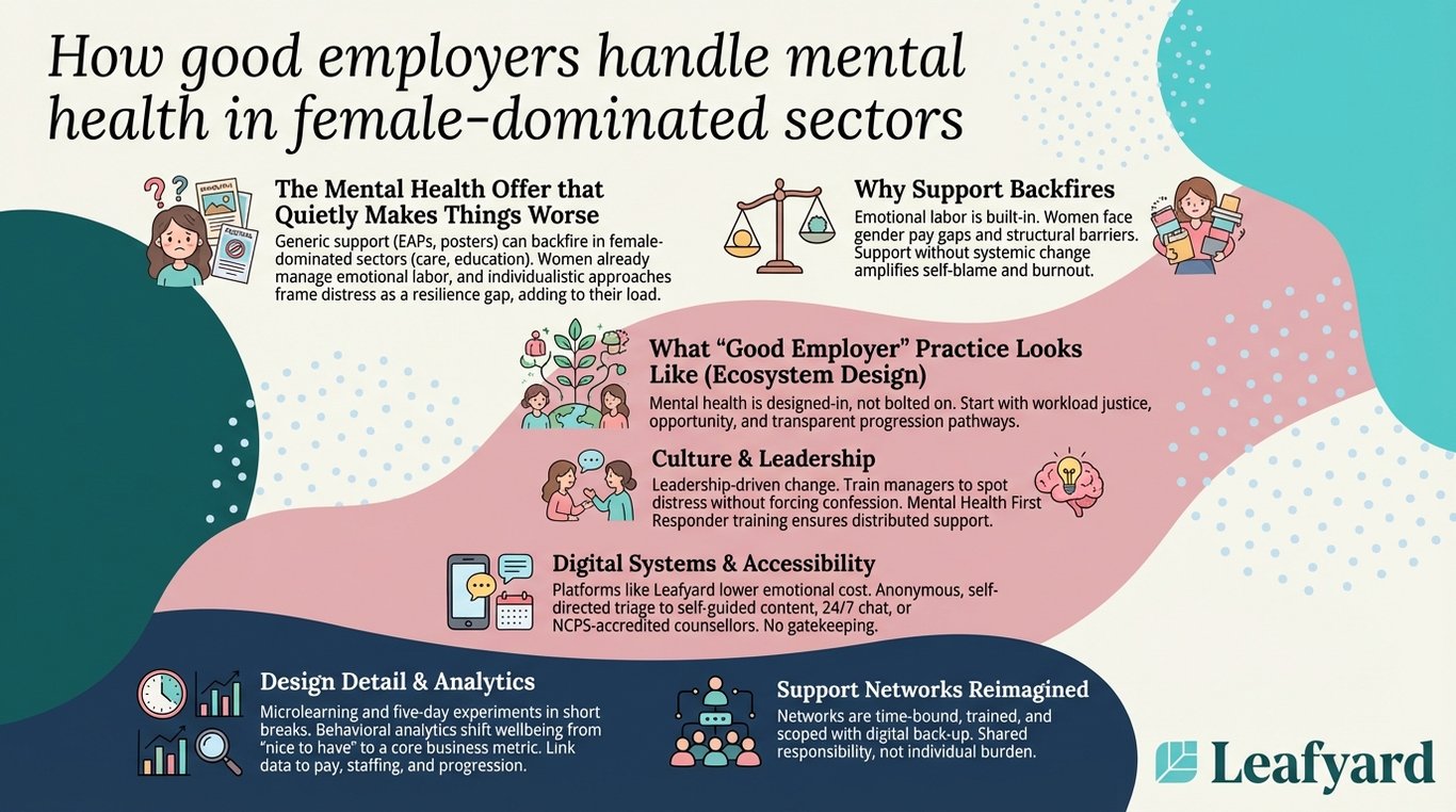 How good employers handle mental health in female-dominated sectors illustration