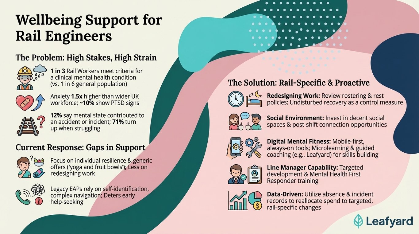 Wellbeing Support for Rail Engineers illustration
