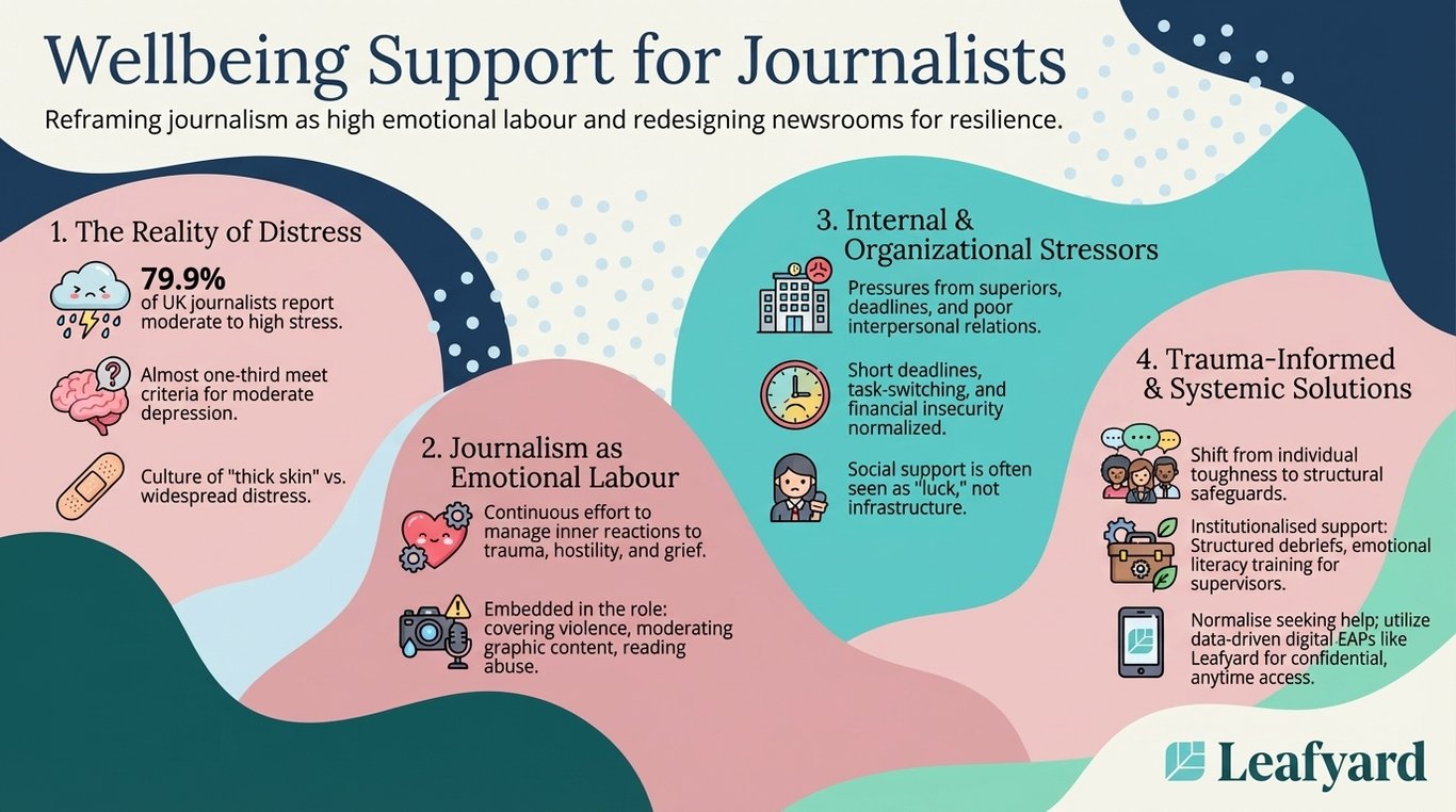 Wellbeing Support for Journalists illustration