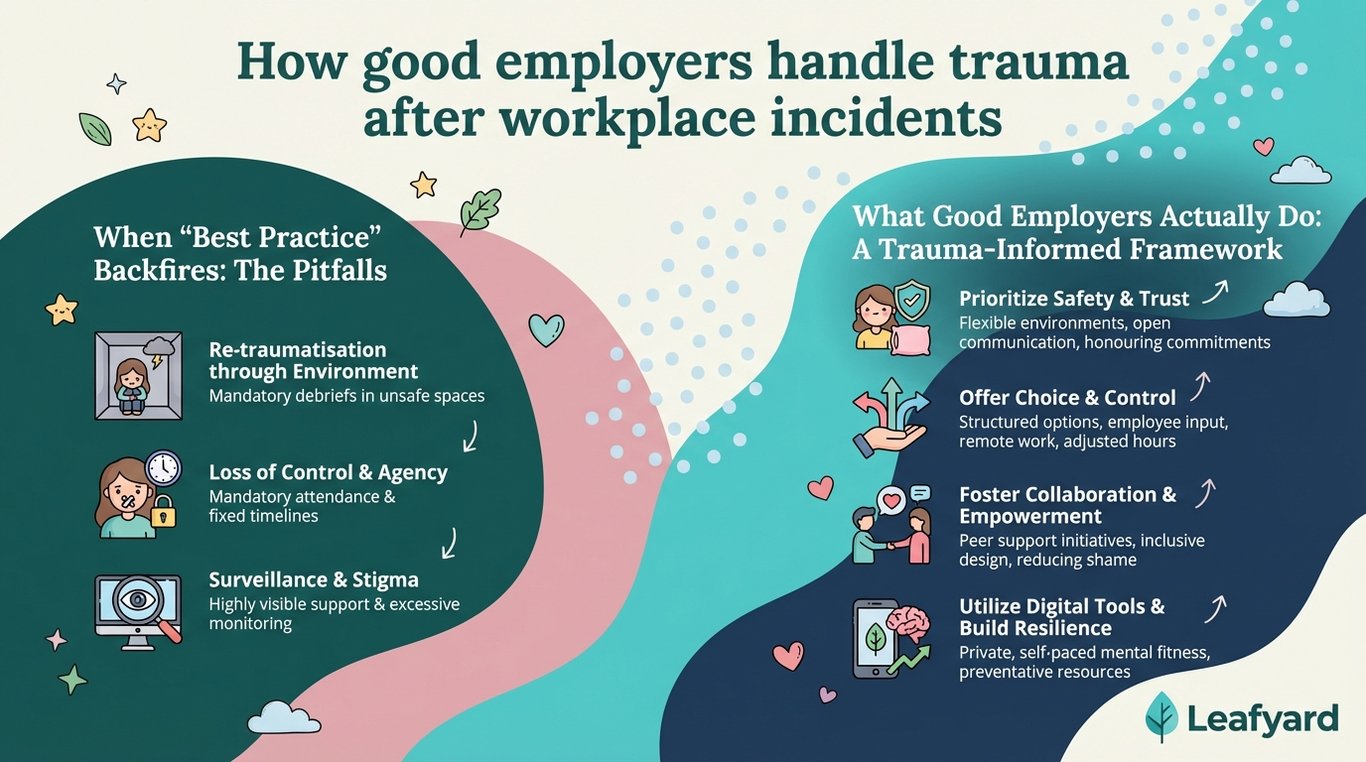 How good employers handle trauma after workplace incidents illustration