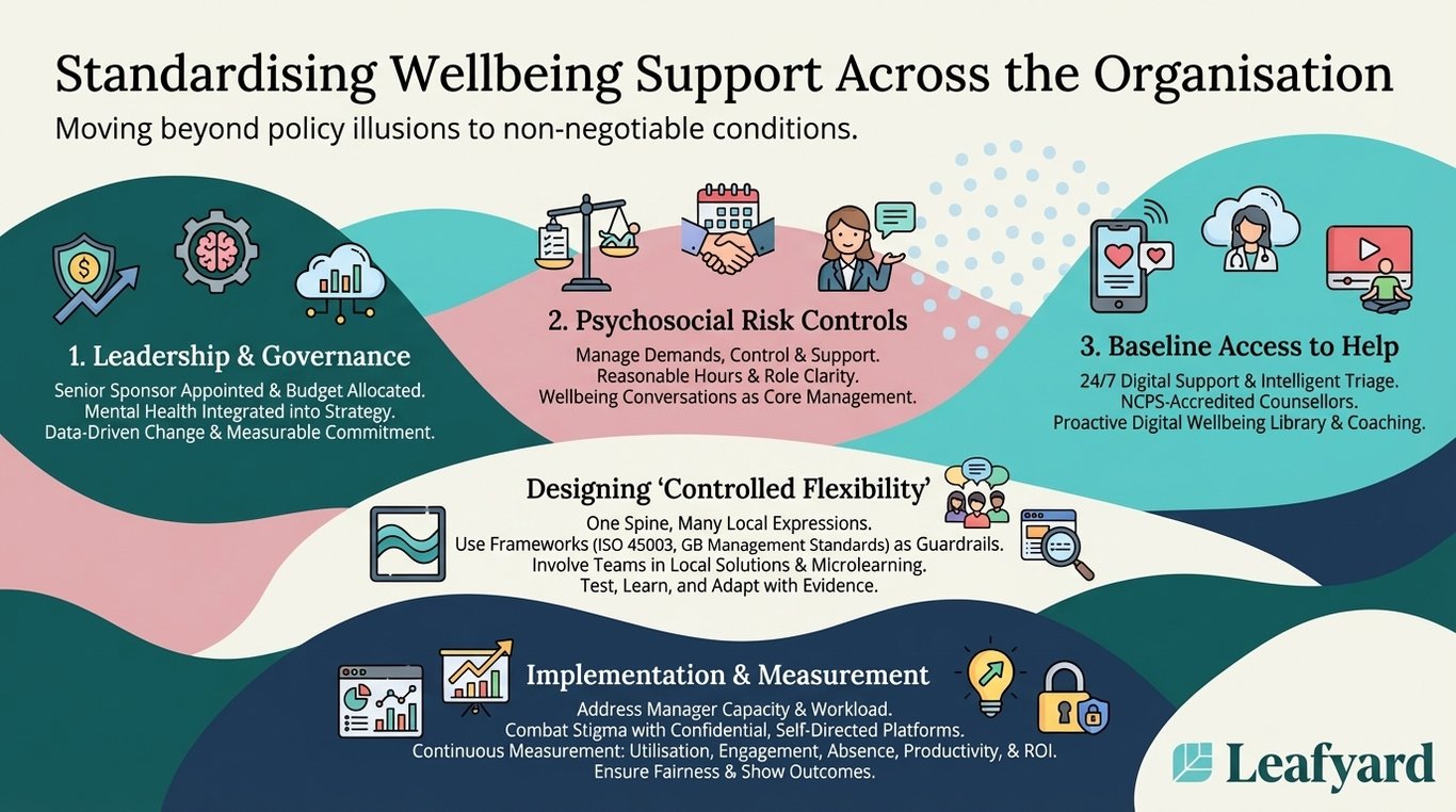 Standardising Wellbeing Support Across the Organisation illustration