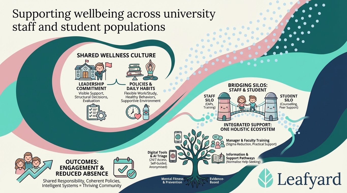 Supporting wellbeing across university staff and student populations illustration