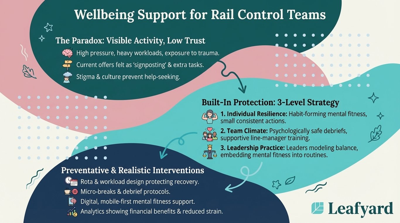Wellbeing Support for Rail Control Teams illustration