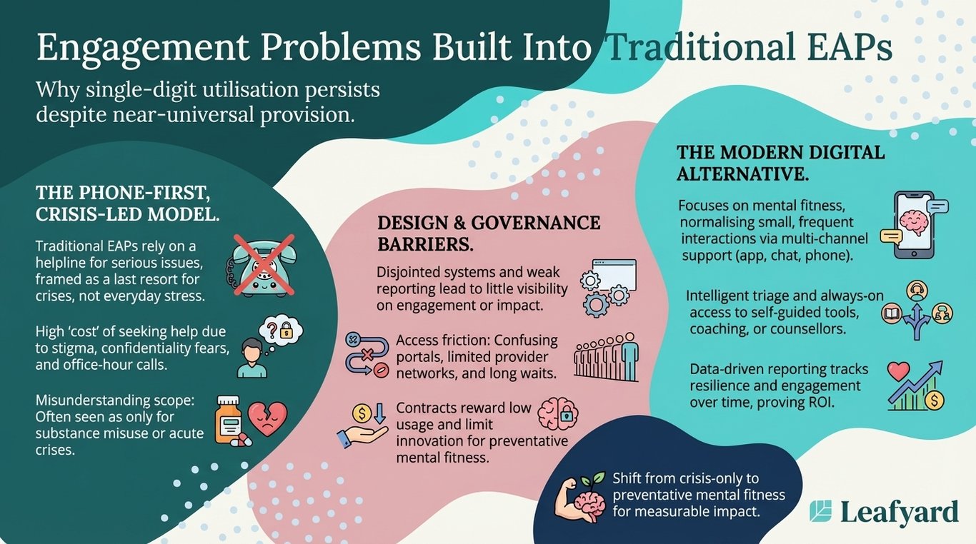 Engagement Problems Built Into Traditional EAPs illustration