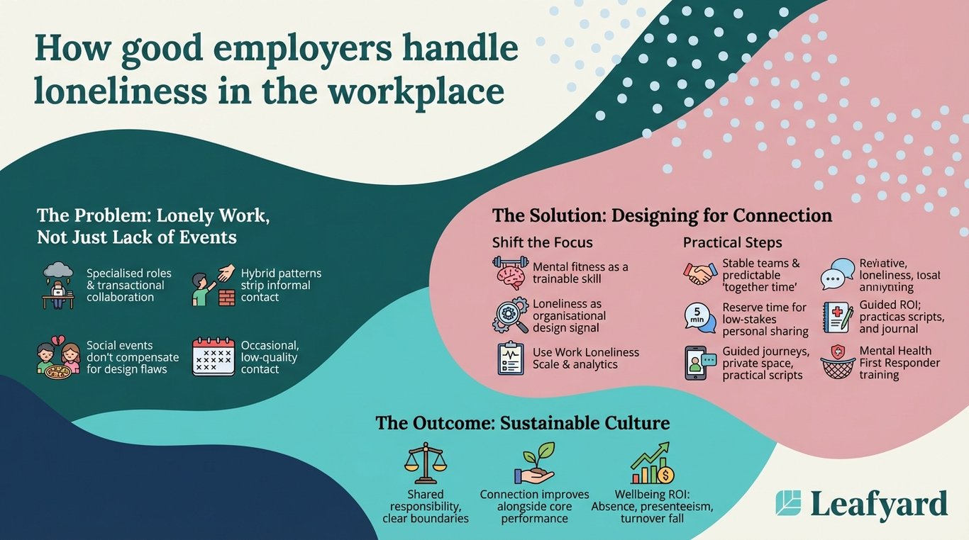 How good employers handle loneliness in the workplace illustration