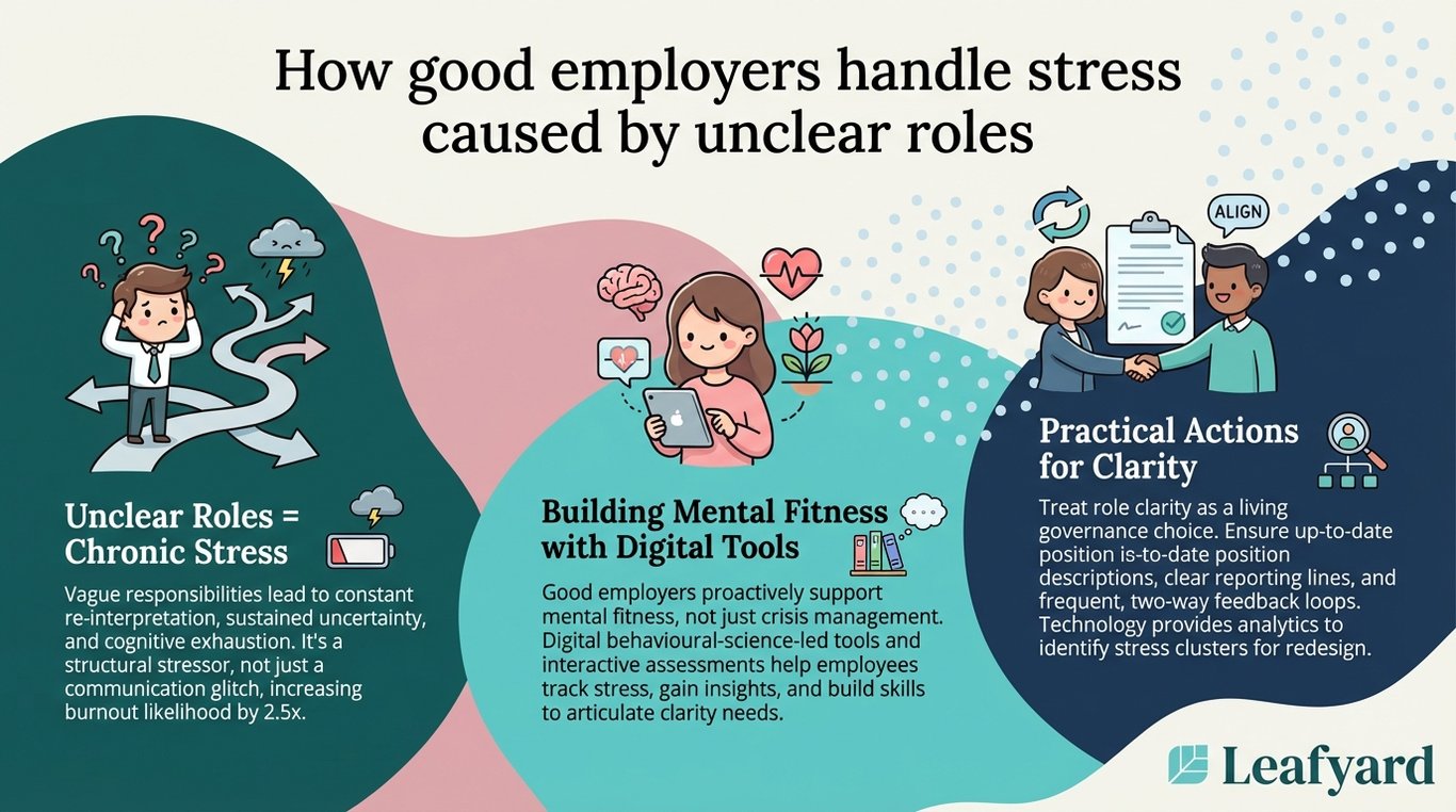 How good employers handle stress caused by unclear roles illustration