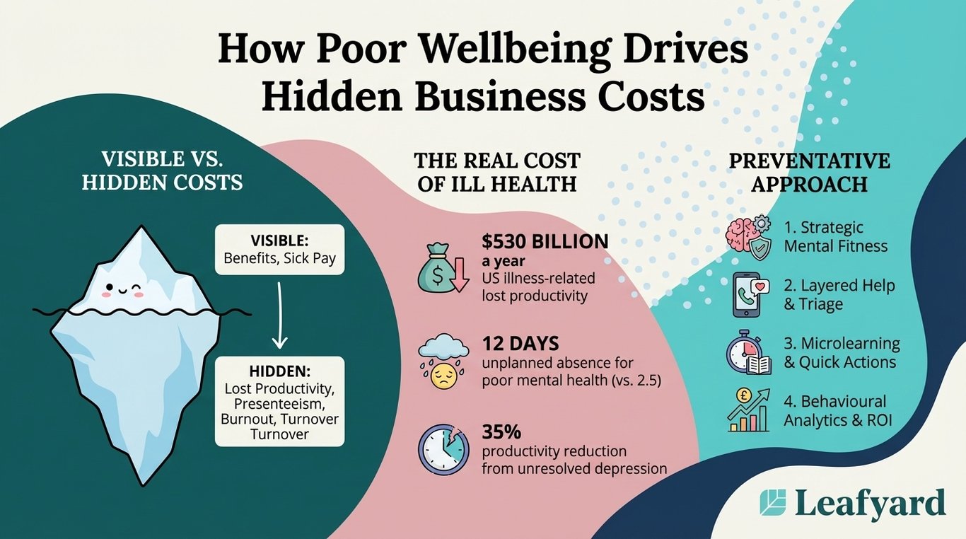 How Poor Wellbeing Drives Hidden Business Costs illustration