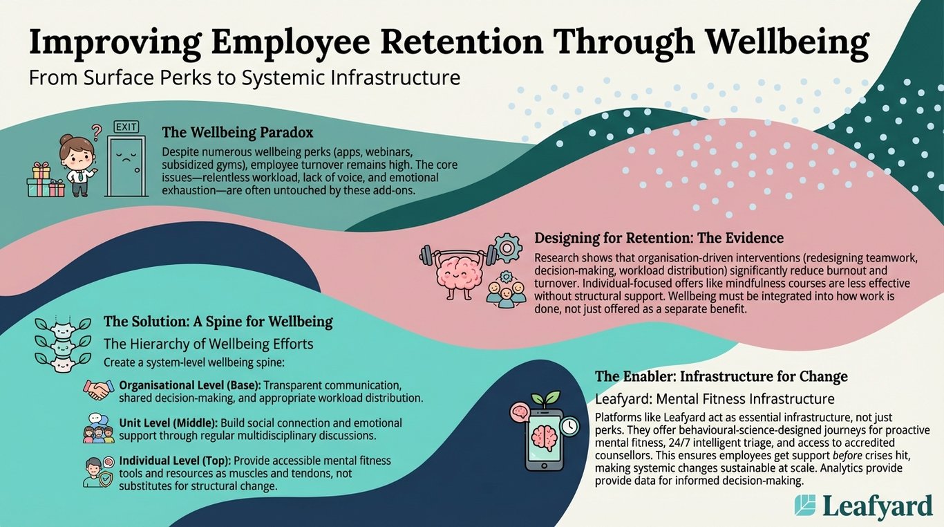 Improving Employee Retention Through Wellbeing illustration