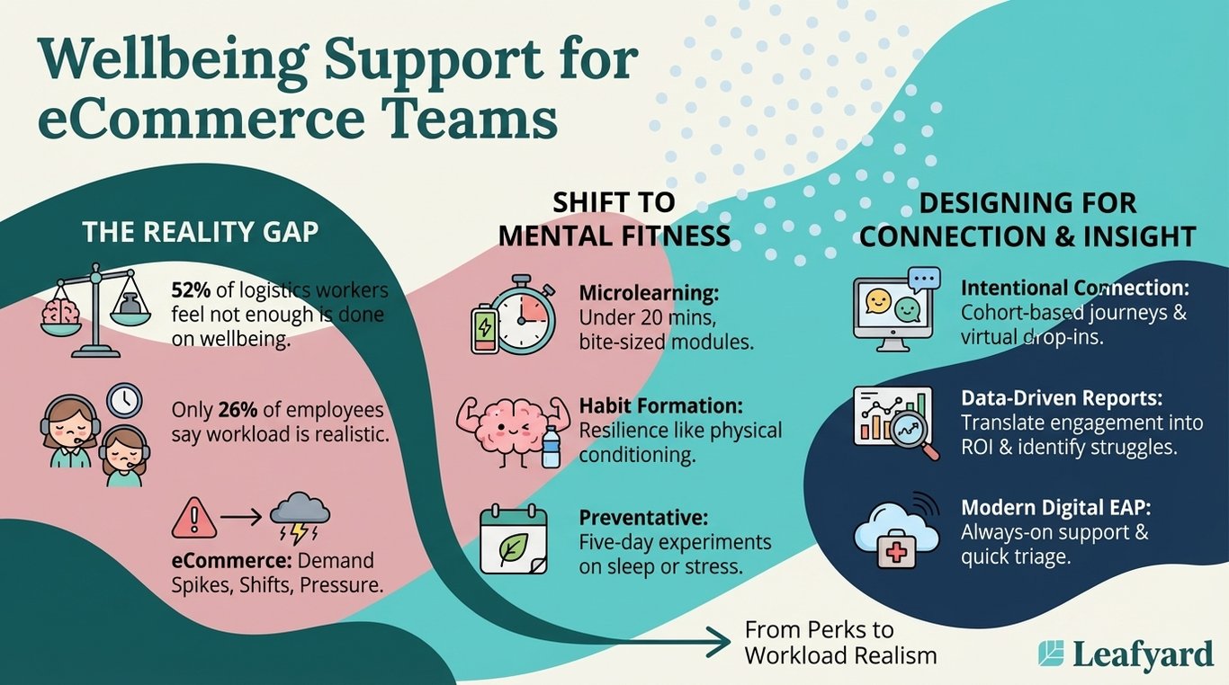 Wellbeing Support for eCommerce Teams illustration