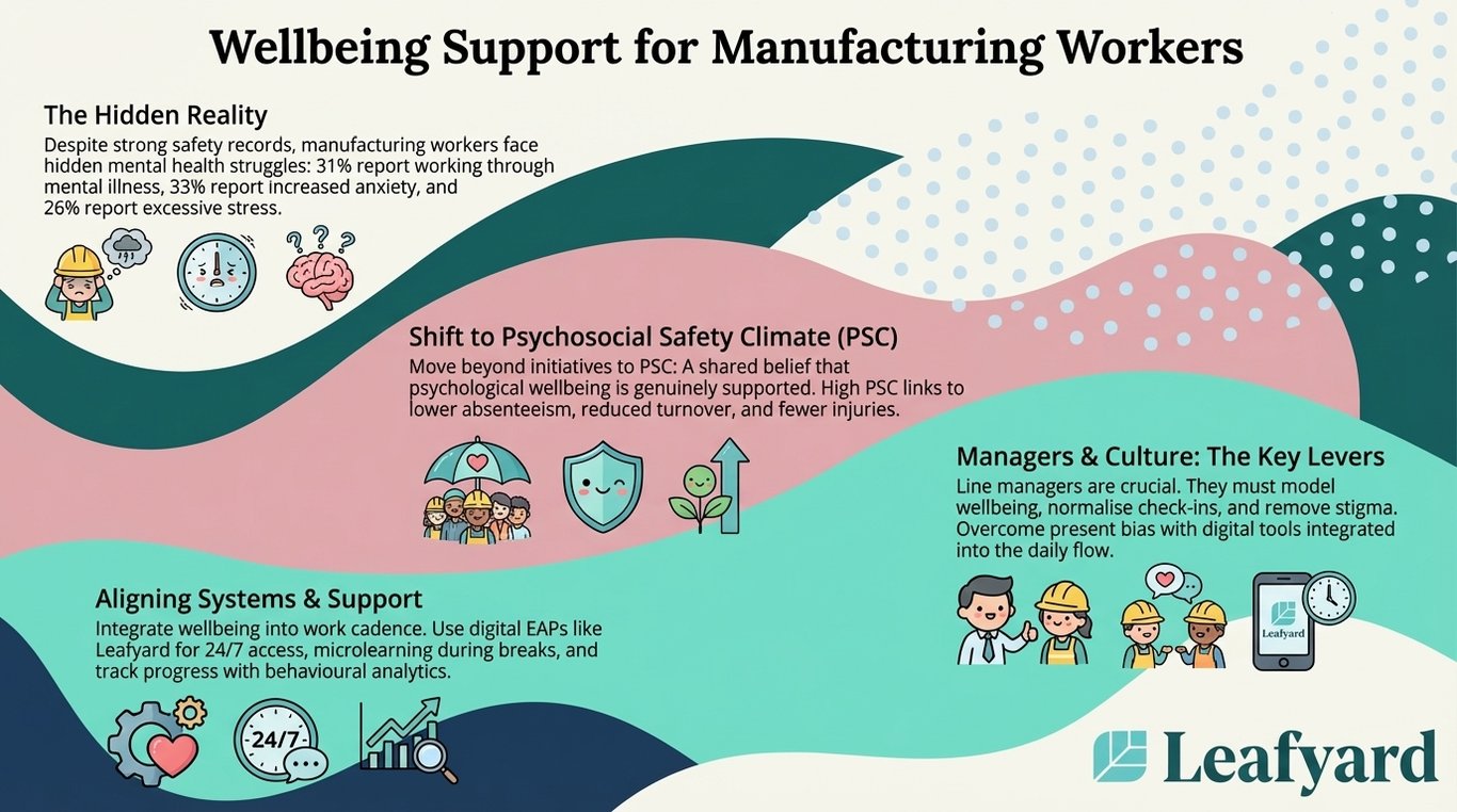 Wellbeing Support for Manufacturing Workers illustration