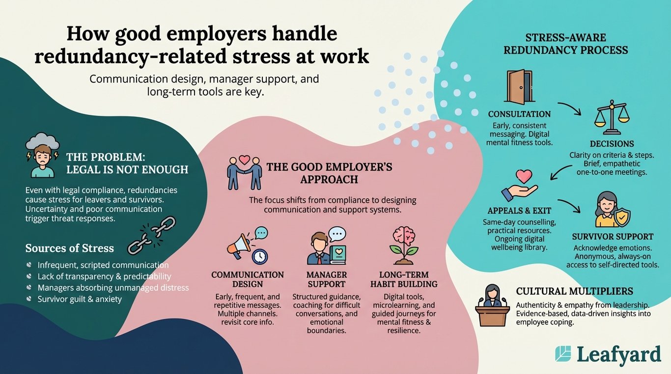 How good employers handle redundancy-related stress at work illustration