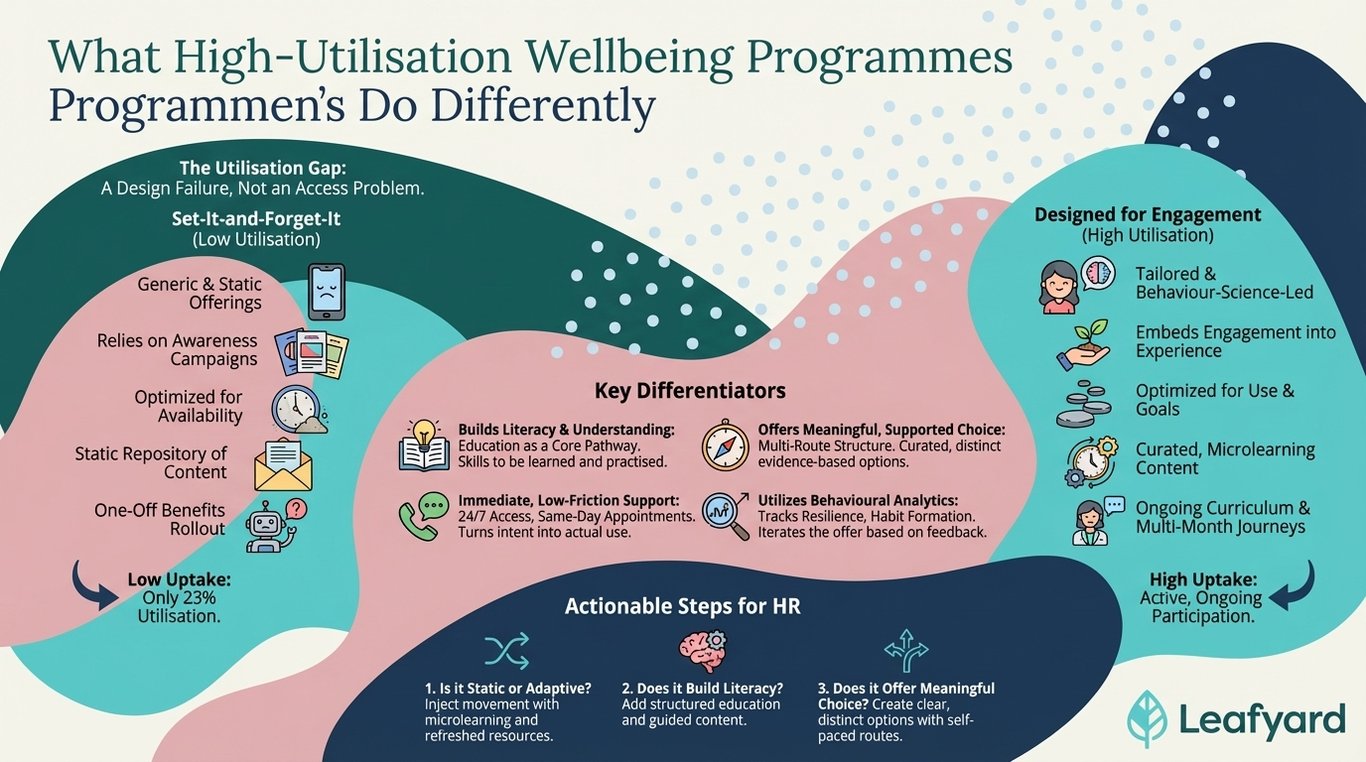 What High-Utilisation Wellbeing Programmes Do Differently illustration