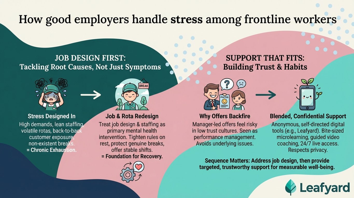 How good employers handle stress among frontline workers illustration