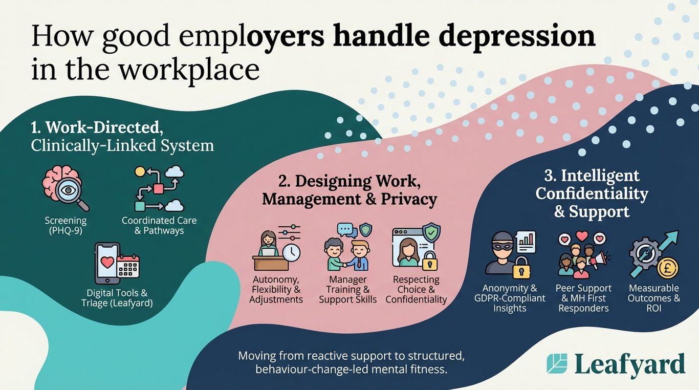 How good employers handle depression in the workplace illustration