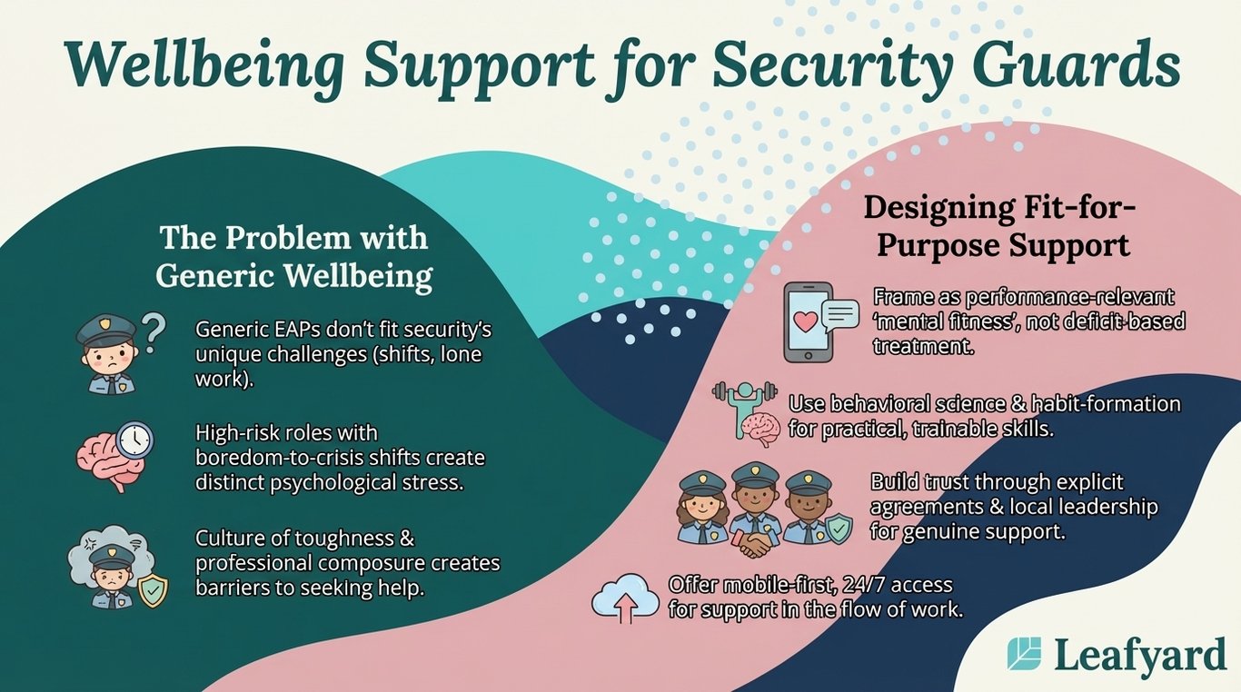 Wellbeing Support for Security Guards illustration