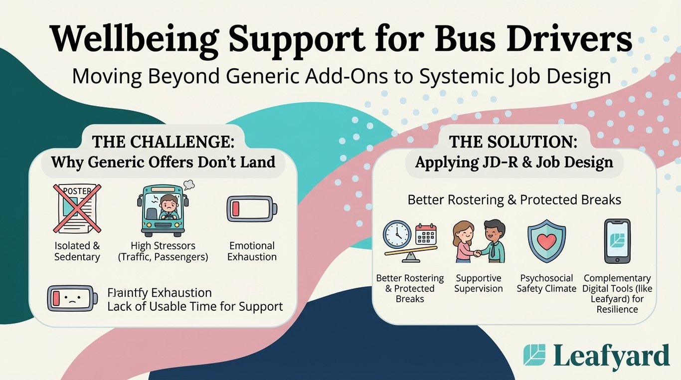 Wellbeing Support for Bus Drivers illustration