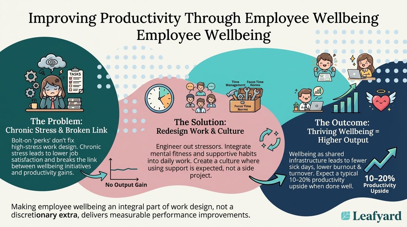 Improving Productivity Through Employee Wellbeing illustration