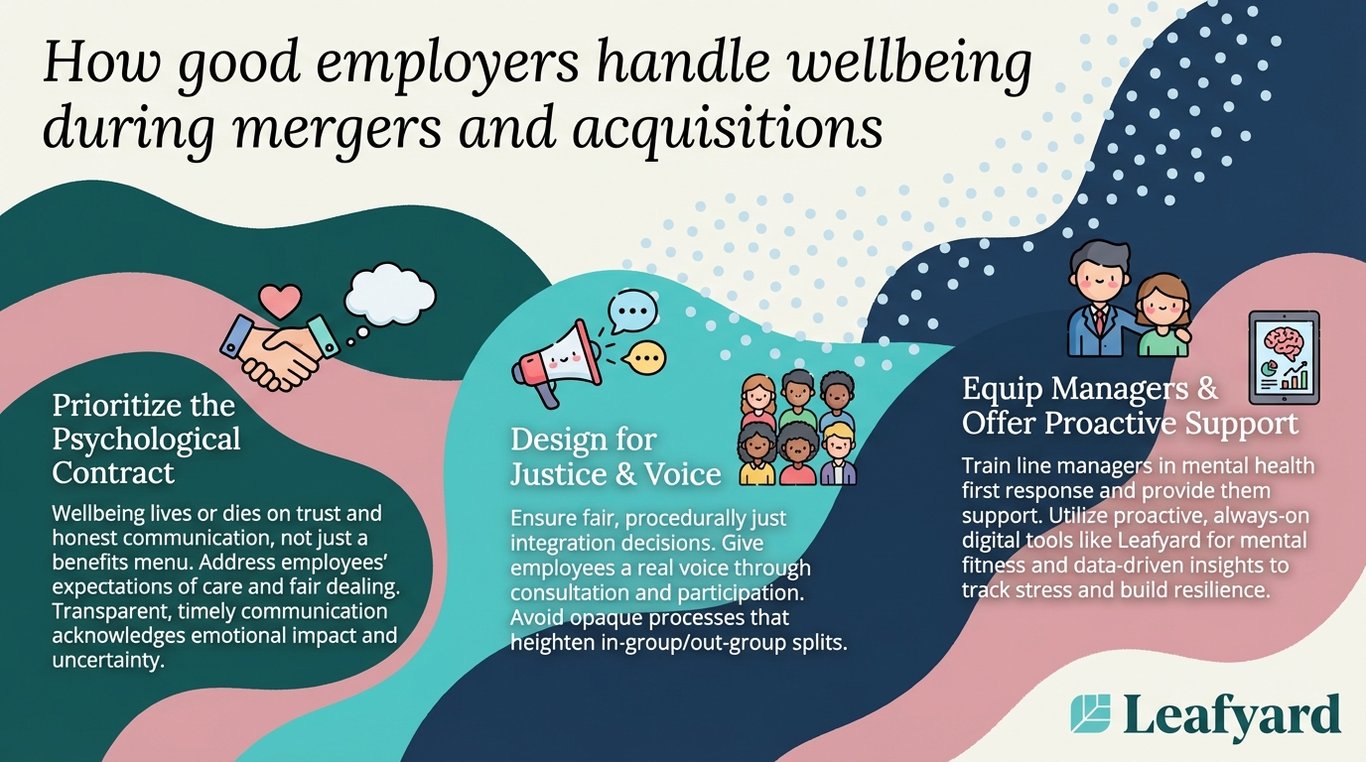 How good employers handle wellbeing during mergers and acquisitions illustration