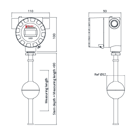 LVCSi Continuous Vertical Level Sensor | Liquid Level Sensor | Deeter Ltd