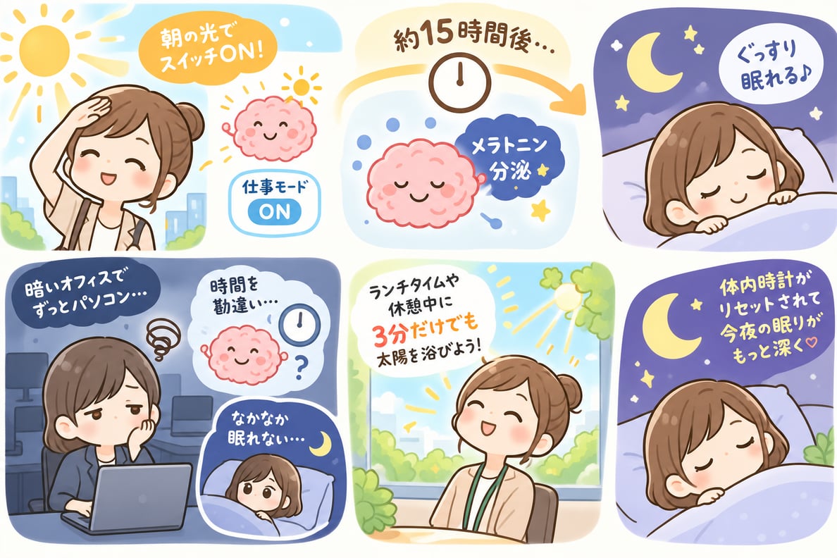 【店内まで日差しが…w】まぶしいほどの快晴!「朝の光」が今夜の睡眠を決める理由