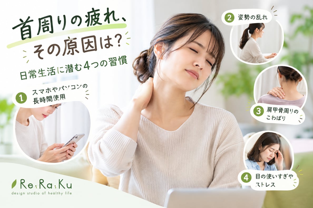 首周りの疲れ、その原因は？日常生活に潜む4つの習慣