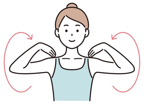 肩甲骨をほぐすことで。