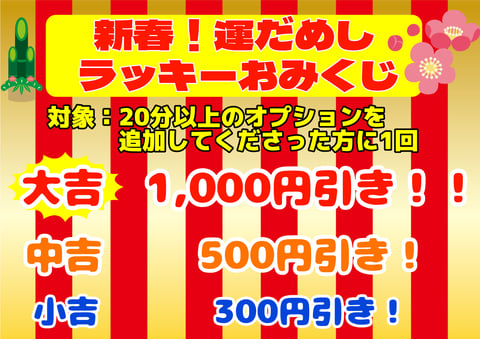 ★迎春★運試し！！ラッキーおみくじ♪今年の運勢は？