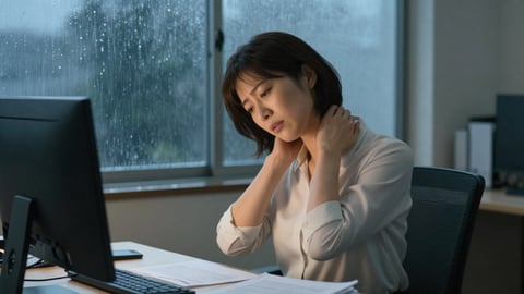 【デスクワーカー必見】雨の日のPC作業で、いつもより肩がガチガチ！！「納得の理由」と解決策