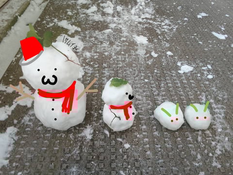 ★福岡市内でも積雪★雪だるまつくろ～♪