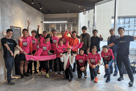 マラソンランナー千葉真子さんのBEST SMILEランニングクラブとランニングステーションRe.Ra.Ku PRO のタイアップ練習会を開催