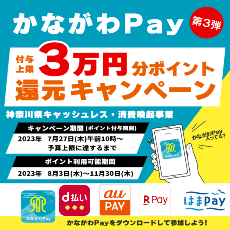 また始まります！かながわpay第3弾！！